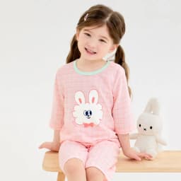 Thumbnail Đồ bộ quần áo thun cotton lửng tay cho bé trai và bé gái mặc nhà mùa hè chính hãng Unifriend Hàn Quốc U2022-3 4