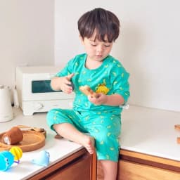 Thumbnail Đồ bộ quần áo thun cotton lửng tay cho bé trai và bé gái mặc nhà mùa hè chính hãng Unifriend Hàn Quốc U2022-4 4
