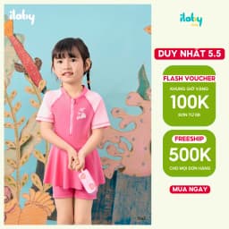 Thumbnail Đồ bơi bé gái ILABY váy bơi bé gái kèm quần trong có khóa kéo chất liệu thun lạnh [3145] 1