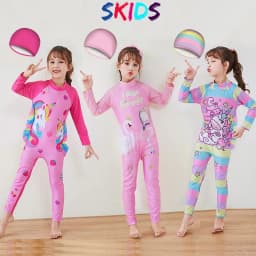 Thumbnail Đồ bơi dài tay bé gái SKIDS Đồ bơi liền thân cho bé gái đi biển họa tiết đáng yêu 1