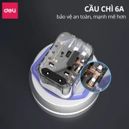 Thumbnail Ổ Cắm Chuyển Đổi Du Lịch Deli Sạc Nhanh 20W Ổ Chia Điện DELI 4 Loại Chân Cắm Chuyển Đổi Dòng Điện 2