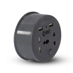 Thumbnail Ổ Cắm Điện Du Lịch COMET CES9111 Dây Quay Tròn Dài 1M, 2 Ổ USB, 1 Ổ 3 Chấu, 1 Ổ 2 Chấu 3