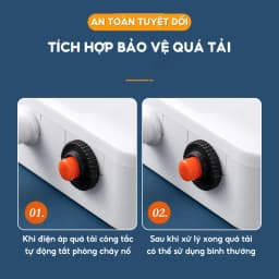 Thumbnail Ổ cắm điện đa năng HOKU 2 cổng USB 5v sạc nhanh, chịu tải 2500W, tiết kiệm 30 kilowatt H dây nối 2,5m OCD01 4