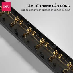Thumbnail Ổ Cắm Điện Mẫu Mới 2025 Deli Ổ ĐIện Đa Năng Chống Cháy Nổ 2500W Cổng Sạc USB/ TypeC Thông Minh 3