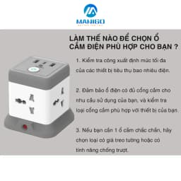 Thumbnail Ổ Cắm điện thông minh kéo dài dạng tháp Manigo 4 ổ 2 cổng USB TypeC dây cắm kéo dài 2,5 mét bh 3 năm 3