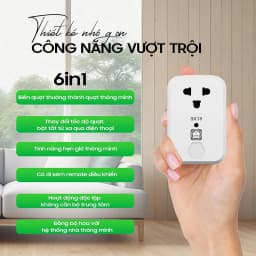 Thumbnail Ổ Cắm Quạt Thông Minh Hunonic SK18, Điều Khiển Quạt Từ Xa Qua Điện Thoại - HNSK18 1