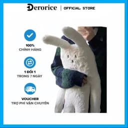 Thumbnail Đồ chơi gối ôm thỏ, búp bê nhồi bông dễ thương, kích thước lớn 80cm, quà tặng ngày lễ sinh nhật độc đáo 1
