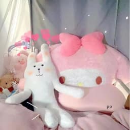 Thumbnail Đồ chơi gối ôm thỏ, búp bê nhồi bông dễ thương, kích thước lớn 80cm, quà tặng ngày lễ sinh nhật độc đáo 4