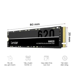 Thumbnail Ổ Cứng SSD Lexar NM620 M.2 2280 NVMe 256GB Up to 3300MB/s - Hàng Chính Hãng 1