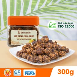 Thumbnail Ô mai (xí muội) mơ gừng chua ngọt Hồng Lam, dạng hộp. Có vị chua, ngọt của gừng 2