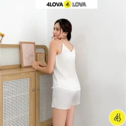 Thumbnail Đồ ngủ lụa 2 dây nữ 4LOVA vải satin mềm mại quyến rũ 2