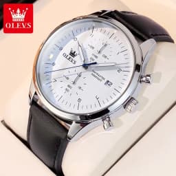 Thumbnail OLEVS 2880 Đồng hồ nam chính hãng Dây da có chức năng Lịch chống nước phát sáng Mặt số 1
