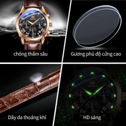 Thumbnail OLEVS  Đồng hồ nam chính hãng Lịch chuyển động thạch anh Mặt số phát sáng chống thấm nước 2871 4
