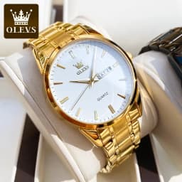 Thumbnail OLEVS Đồng hồ nam chính hãng thạch anh dây thép không gỉ dạ quang chống nước 6898G 1
