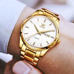 Thumbnail OLEVS Đồng hồ nam chính hãng thạch anh dây thép không gỉ dạ quang chống nước 6898G 2