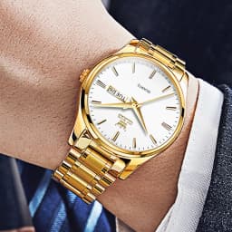 Thumbnail OLEVS Đồng hồ nam chính hãng thạch anh dây thép không gỉ dạ quang chống nước 6898G 4