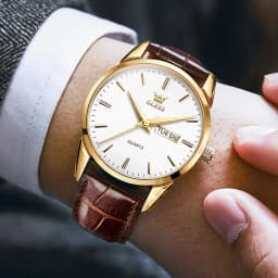 Thumbnail OLEVS Đồng Hồ Nam Dạ Quang Nhiều Màu Tuỳ Chọn Dây Da Chống Nước Phong Cách Doanh Nhân Cho 6898 2