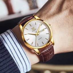 Thumbnail OLEVS Đồng Hồ Nam Dạ Quang Nhiều Màu Tuỳ Chọn Dây Da Chống Nước Phong Cách Doanh Nhân Cho 6898 3