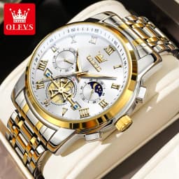 Thumbnail OLEVS Đồng hồ nam đeo tay bằng thép không gỉ đa chức năng thời trang 2859 1