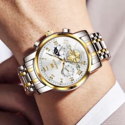 Thumbnail OLEVS Đồng hồ nam đeo tay bằng thép không gỉ đa chức năng thời trang 2859 3