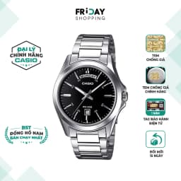 Thumbnail Đồng Hồ Casio Nam MTP-1370D-1A1VDF Mặt Tròn Màu Đen Dây Kim Loại Chính Hãng 1