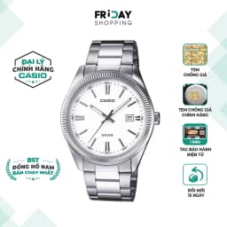 Thumbnail Đồng Hồ Casio Nam MTP-1302D-7A1VDF Mặt Tròn Màu Trắng Dây Kim Loại Chính Hãng 1