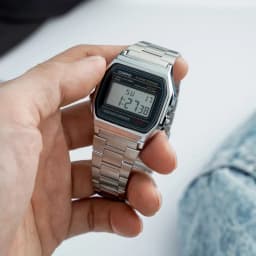 Thumbnail Đồng Hồ Casio Nam Điện Tử A158WA-1DF Mặt Vuông Dây Kim Loại Chính Hãng 2