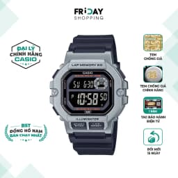 Thumbnail Đồng Hồ Casio Nam Điện Tử WS-1400H-1BVDF Mặt Vuông Dây Cao Su Chính Hãng 1