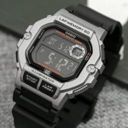 Thumbnail Đồng Hồ Casio Nam Điện Tử WS-1400H-1BVDF Mặt Vuông Dây Cao Su Chính Hãng 3