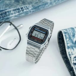 Thumbnail Đồng Hồ Casio Nam Điện Tử A168WA-1WDF Mặt Vuông Dây Kim Loại Chính Hãng 2