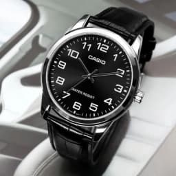 Thumbnail Đồng Hồ Casio Nam MTP-V001L-1BUDF Mặt Tròn Màu Đen Dây Da Chính Hãng 2