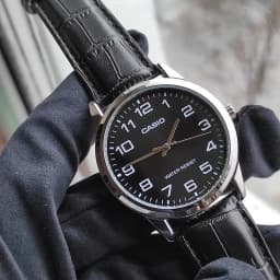 Thumbnail Đồng Hồ Casio Nam MTP-V001L-1BUDF Mặt Tròn Màu Đen Dây Da Chính Hãng 3