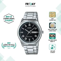 Thumbnail Đồng Hồ Casio Nam MTP-V006D-1BUDF Mặt Tròn Màu Đen Dây Kim Loại Chính Hãng 1
