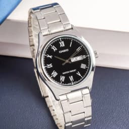 Thumbnail Đồng Hồ Casio Nam MTP-V006D-1BUDF Mặt Tròn Màu Đen Dây Kim Loại Chính Hãng 2
