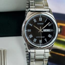 Thumbnail Đồng Hồ Casio Nam MTP-V006D-1BUDF Mặt Tròn Màu Đen Dây Kim Loại Chính Hãng 3