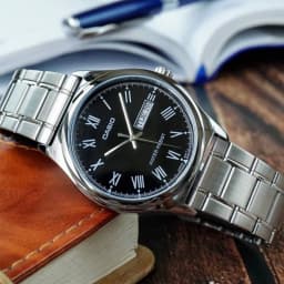 Thumbnail Đồng Hồ Casio Nam MTP-V006D-1BUDF Mặt Tròn Màu Đen Dây Kim Loại Chính Hãng 4