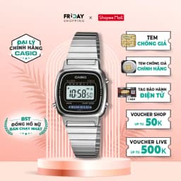 Thumbnail Đồng Hồ Casio Nữ Điện Tử LA670WA-1DF Mặt Vuông Dây Kim Loại Chính Hãng 1