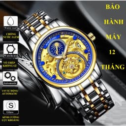 Thumbnail Đồng hồ cơ tự động nam AOKULASIC Automatic dây thép đúc đặc - Thiết kế lộ máy cá tính - Chống nước tốt AOK99 1