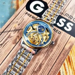 Thumbnail Đồng hồ cơ tự động nam AOKULASIC Automatic dây thép đúc đặc - Thiết kế lộ máy cá tính - Chống nước tốt AOK99 2