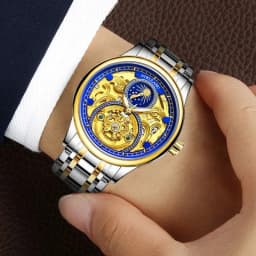 Thumbnail Đồng hồ cơ tự động nam AOKULASIC Automatic dây thép đúc đặc - Thiết kế lộ máy cá tính - Chống nước tốt AOK99 3