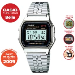 Thumbnail Đồng hồ dây thép Casio Nam A159 chính hãng bảo hành 1 năm Pin trọn đời 1