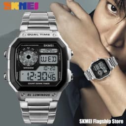 Thumbnail Đồng hồ đeo tay nam dây thép thời trang SKMEI Đồng hồ điện tử thể thao ngoài trời Đồng hồ chống nước kỹ thuật số 2