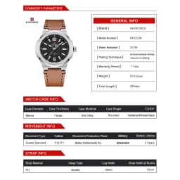 Thumbnail Đồng hồ đeo tay nam NAVIFORCE Thương hiệu hàng đầu Đồng hồ chống nước sang trọng Thể thao kinh doanh Quân đội Quân đội Đồng hồ thạch anh nguyên bản 2