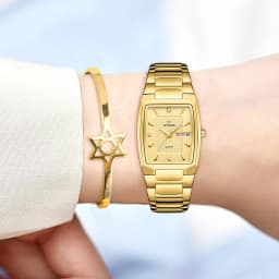 Thumbnail Đồng Hồ Đeo Tay WWOOR Mặt Vuông Màu Vàng Đồng Thời Trang 2022 Dành Cho Nữ Relogio Feminino-8837 2