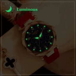 Thumbnail Đồng Hồ Đeo Tay XIAOYA 1290 Thiết Kế Dây Da Mặt Kính Đầy Sao Xinh Xắn Cho Nữ 2