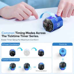 Thumbnail Đồng hồ hẹn giờ Llano Ticktime Octagon Pomodoro, Hẹn giờ lập phương năng suất làm việc, Hẹn giờ ADHD, Pomodoro tùy chỉnh, Tạm dừng & Tiếp tục, Tắt tiếng, Rung động & Cảnh báo âm thanh có thể điều chỉnh, 3 / 5 / 10 / 15 / 30 / 45 / 60 m 2