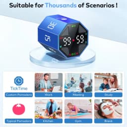 Thumbnail Đồng hồ hẹn giờ Llano Ticktime Octagon Pomodoro, Hẹn giờ lập phương năng suất làm việc, Hẹn giờ ADHD, Pomodoro tùy chỉnh, Tạm dừng & Tiếp tục, Tắt tiếng, Rung động & Cảnh báo âm thanh có thể điều chỉnh, 3 / 5 / 10 / 15 / 30 / 45 / 60 m 4
