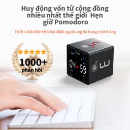 Thumbnail Đồng hồ hẹn giờ pomodoro LLANO từ tính không gây tiếng ồn có thể điều chỉnh âm thanh màu đen 3