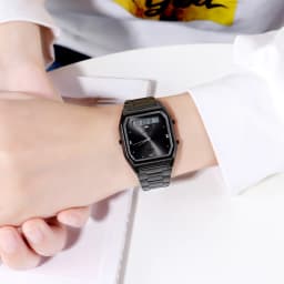 Thumbnail Đồng Hồ Điện Tử SKMEI 1612 Chính Hãng Bằng Thép Không Gỉ Chống Thấm Nước Màu Vàng Thời Trang Cho Nam 4
