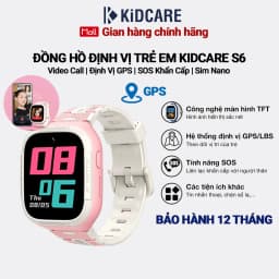 Thumbnail Đồng hồ định vị trẻ em Kidcare S6 gọi video call định vị GPS - Màu trắng hồng 1